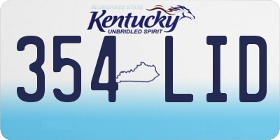 KY license plate 354LID