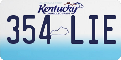 KY license plate 354LIE
