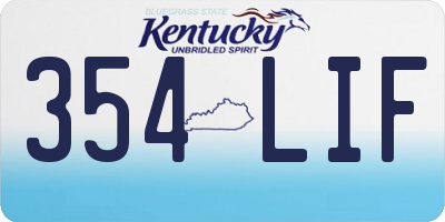 KY license plate 354LIF