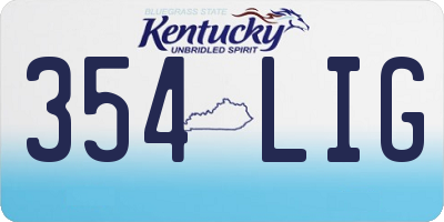 KY license plate 354LIG
