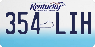 KY license plate 354LIH