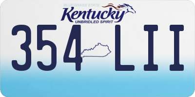 KY license plate 354LII