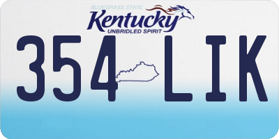 KY license plate 354LIK