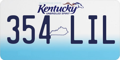 KY license plate 354LIL