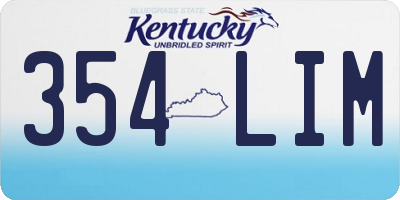 KY license plate 354LIM