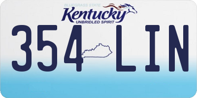 KY license plate 354LIN