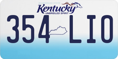 KY license plate 354LIO