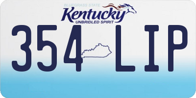 KY license plate 354LIP
