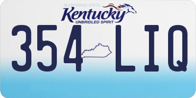 KY license plate 354LIQ