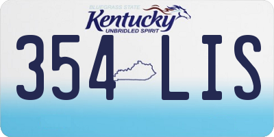 KY license plate 354LIS