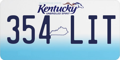 KY license plate 354LIT