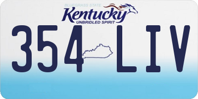 KY license plate 354LIV