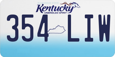 KY license plate 354LIW