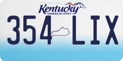 KY license plate 354LIX