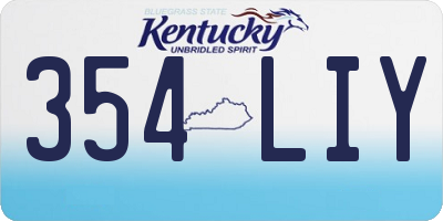 KY license plate 354LIY