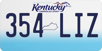 KY license plate 354LIZ