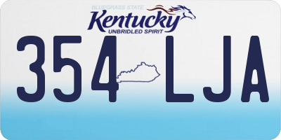 KY license plate 354LJA