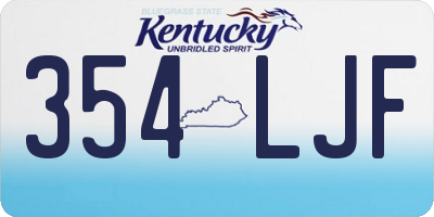 KY license plate 354LJF