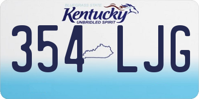 KY license plate 354LJG