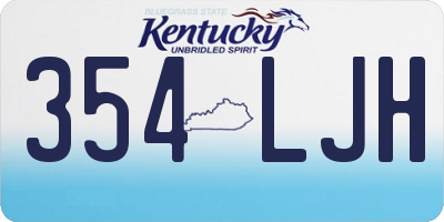 KY license plate 354LJH