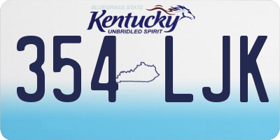 KY license plate 354LJK