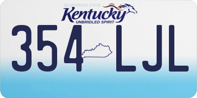KY license plate 354LJL