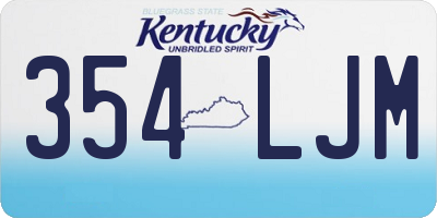 KY license plate 354LJM