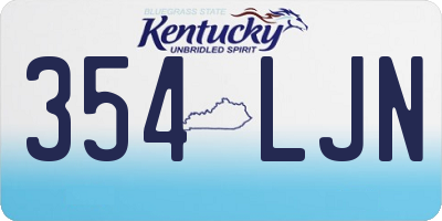 KY license plate 354LJN