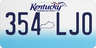 KY license plate 354LJO