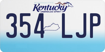KY license plate 354LJP