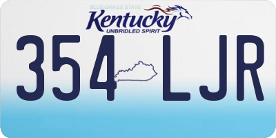 KY license plate 354LJR
