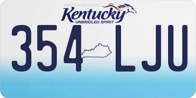 KY license plate 354LJU