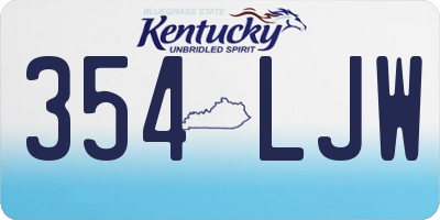 KY license plate 354LJW