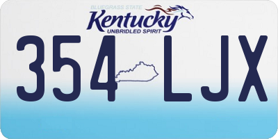 KY license plate 354LJX