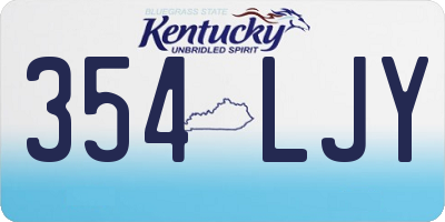 KY license plate 354LJY