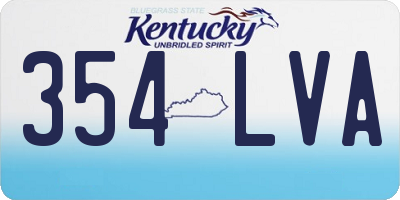 KY license plate 354LVA
