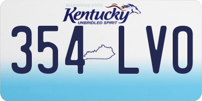 KY license plate 354LVO