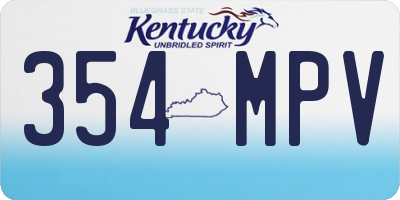 KY license plate 354MPV