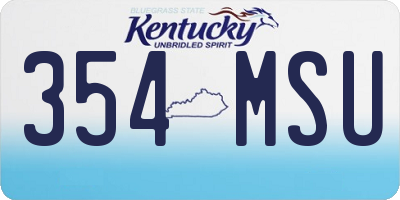 KY license plate 354MSU