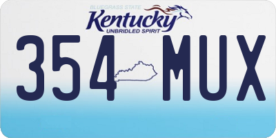 KY license plate 354MUX