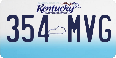 KY license plate 354MVG