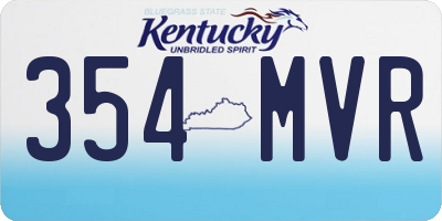 KY license plate 354MVR