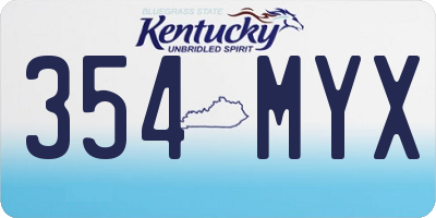 KY license plate 354MYX