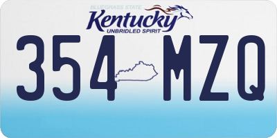 KY license plate 354MZQ