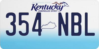 KY license plate 354NBL
