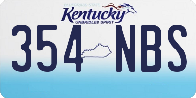 KY license plate 354NBS