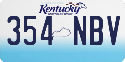 KY license plate 354NBV