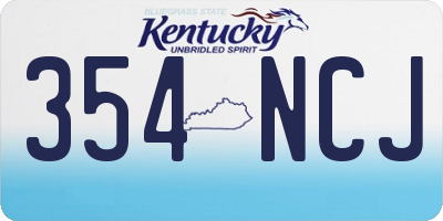 KY license plate 354NCJ