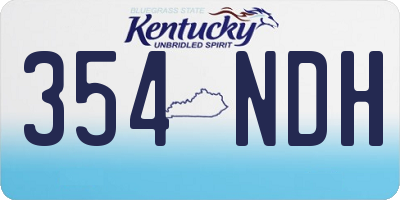 KY license plate 354NDH