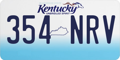 KY license plate 354NRV